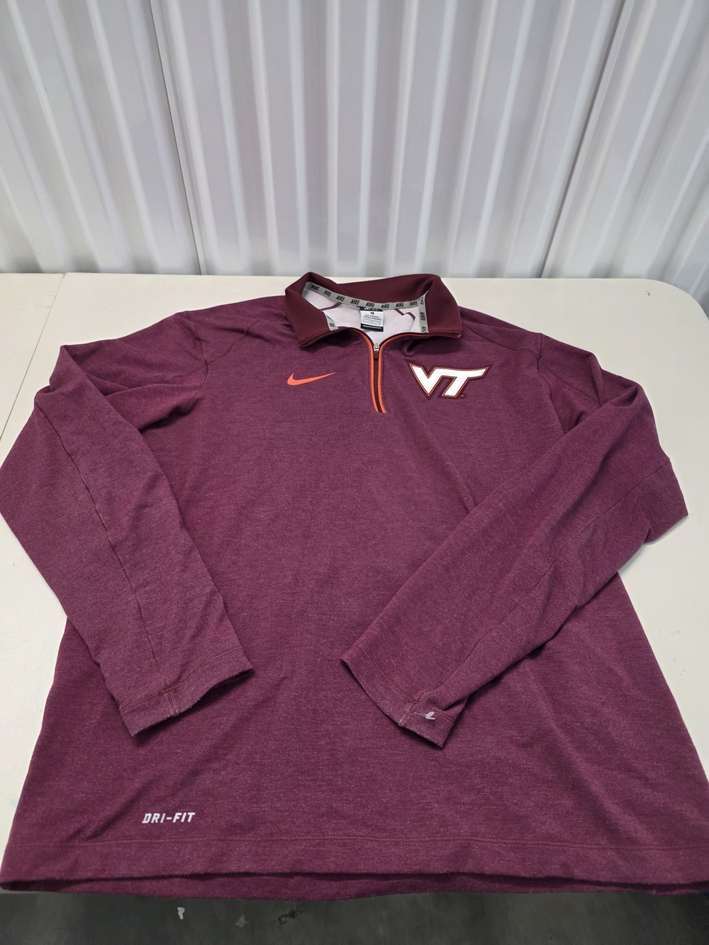 Nike Virginia Tech Hokies 1/4 Zip Jacket Dri-Fit Pullover Men's Size Large